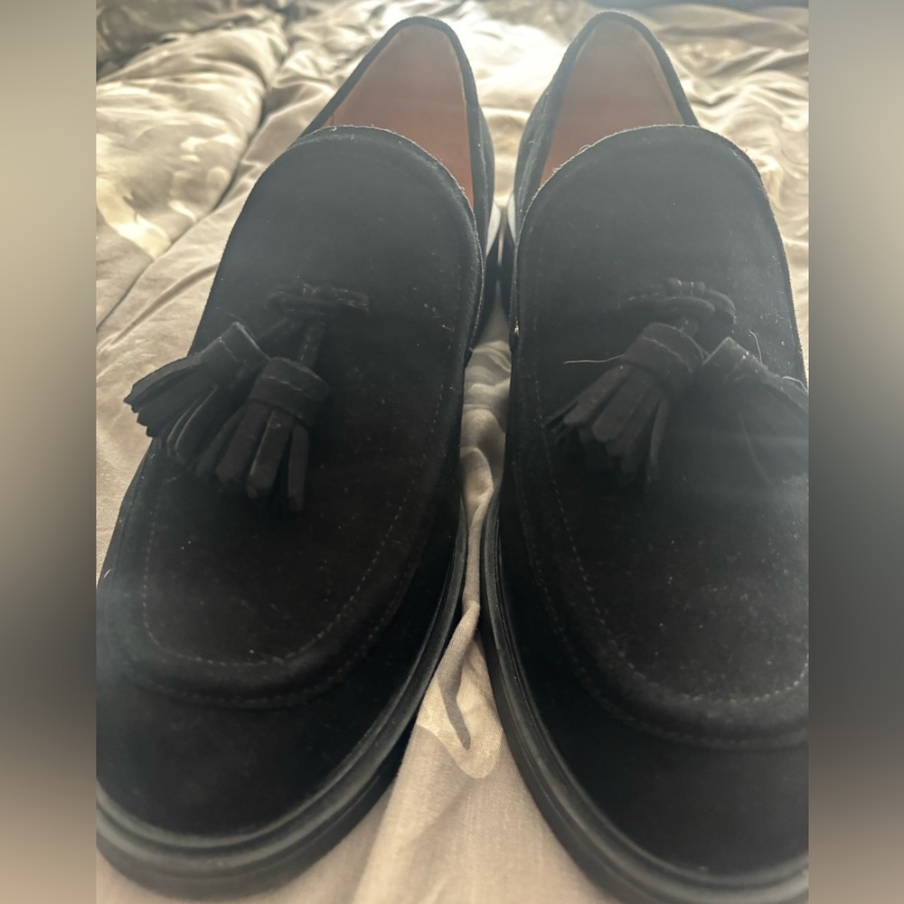 Nine West Suede Black Tassel Loafers - Picture 6 of 9